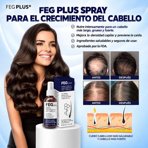 FEG Plus™ Hair Growth Spray | Tratamiento Anticaída y Estimulador Folicular Avanzado (50ml)